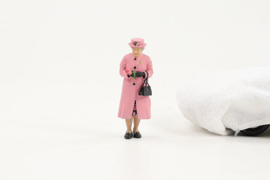1:18 Cartrix Figur Die Queen Elisabeth II. pinker Mantel Blumen GB