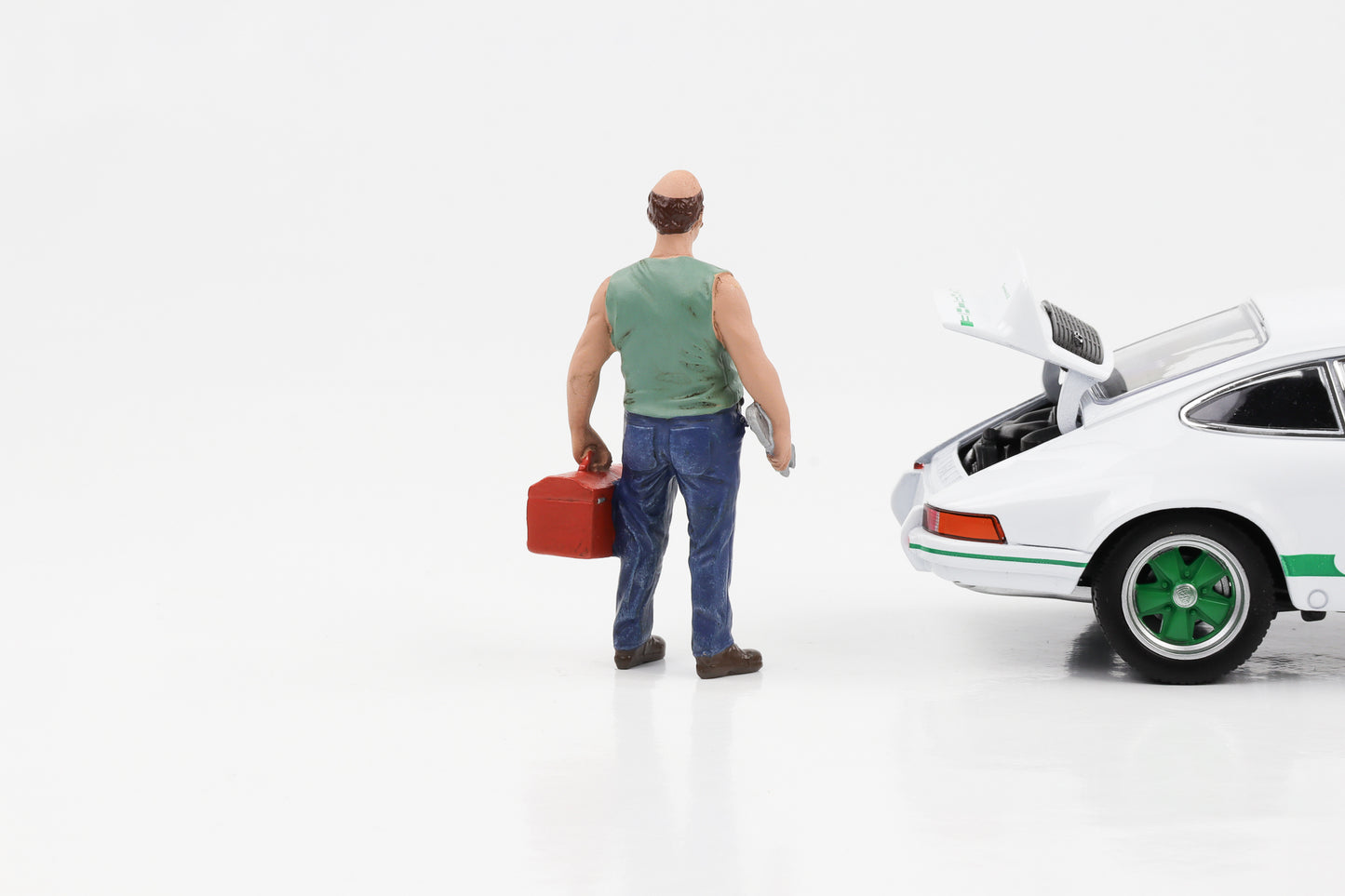 1:24 figura mecânica de automóveis Sam com caixa de ferramentas figuras American Diorama
