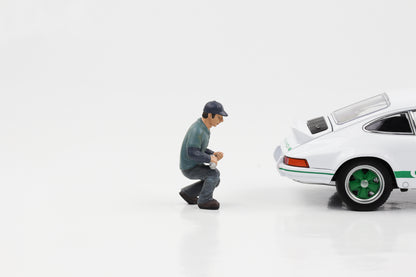 1:24 Figur Auto-Mechaniker Lucas hocke Werkzeug American Diorama Figuren