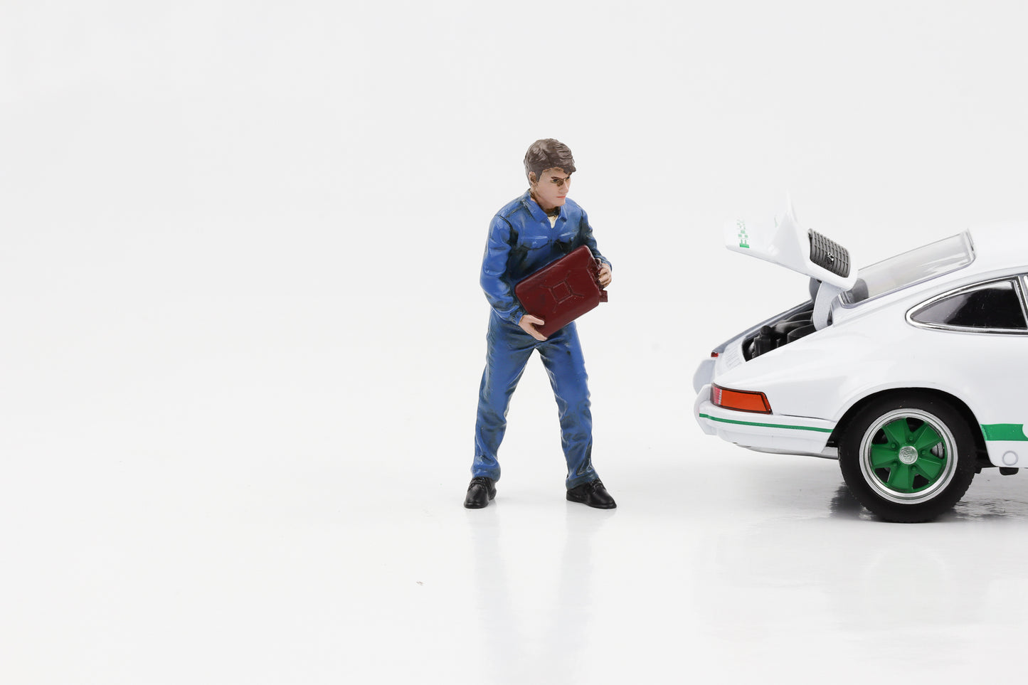 Figurine 1:24, mécanicien automobile, Dan, avec bidon d'huile, figurines American Diorama
