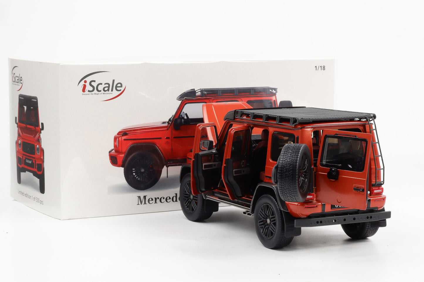 1:18 Mercedes-Benz AMG G63 W463 4x4 2022 kupferorange magno iScale 500 Stk. (Kopie)