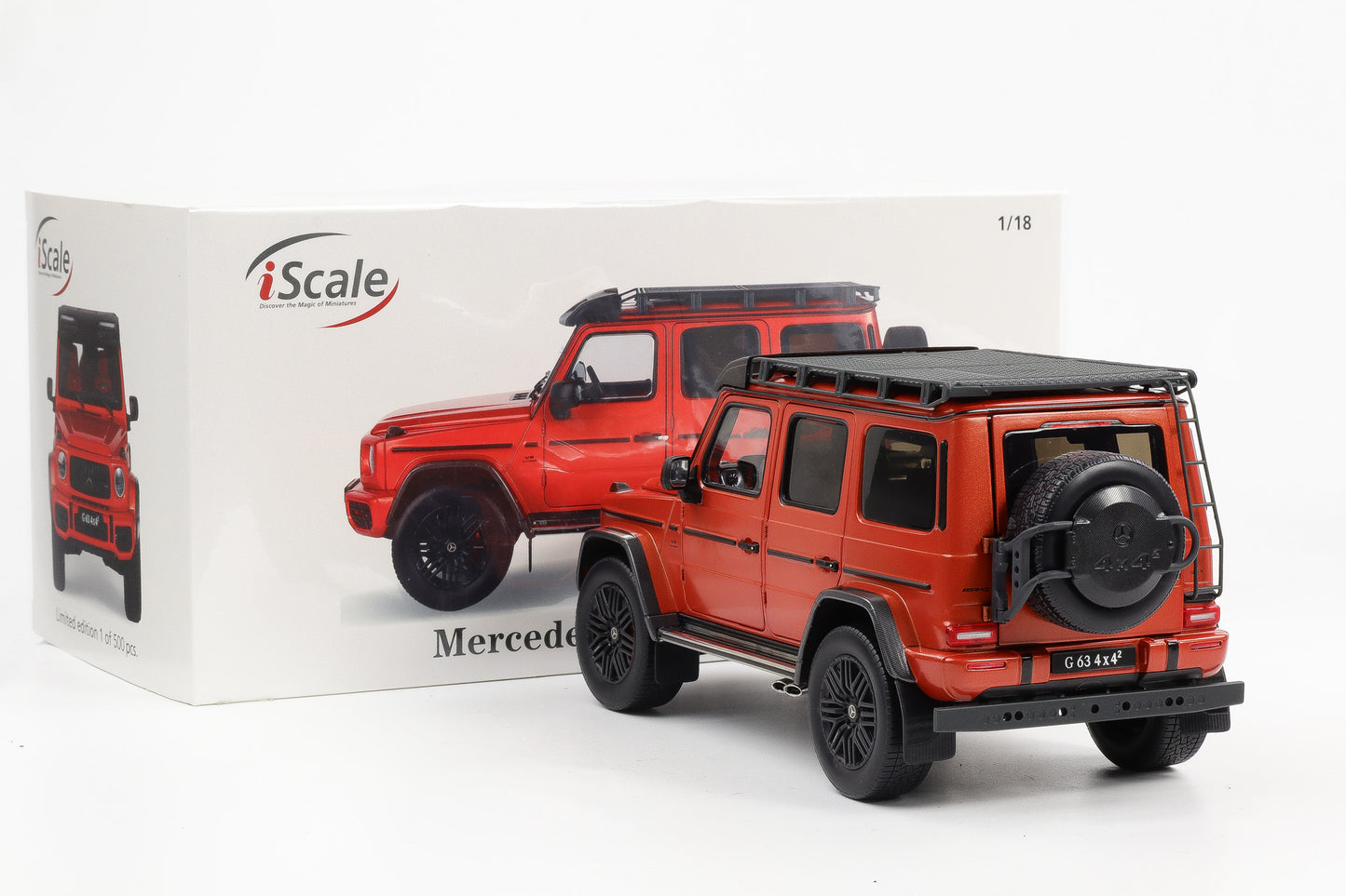 1:18 Mercedes-Benz AMG G63 W463 4x4 2022 kupferorange magno iScale 500 Stk. (Kopie)