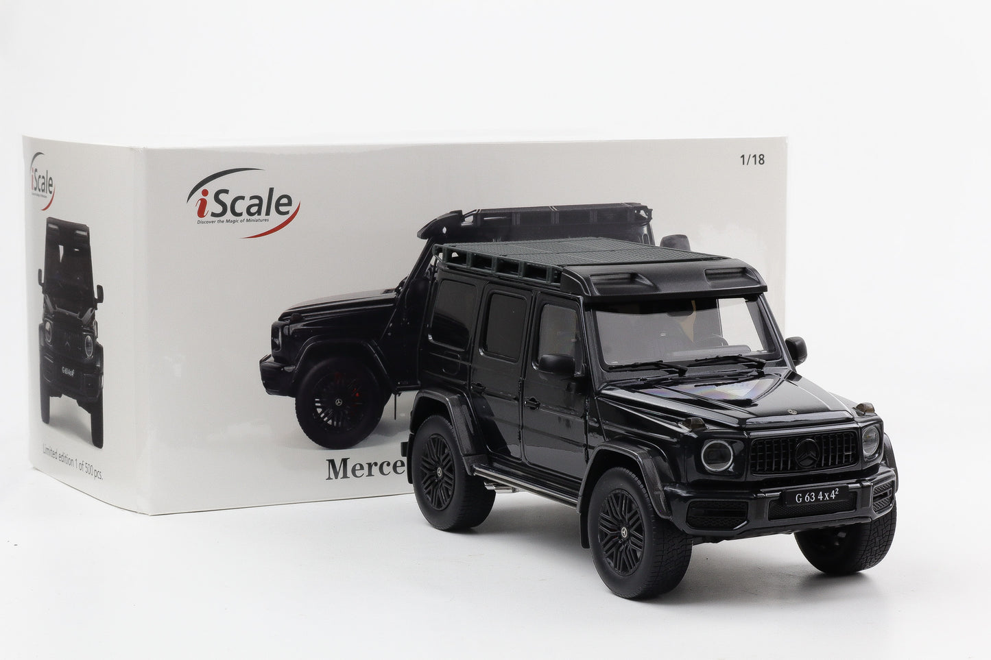 1:18 Mercedes-Benz AMG G63 W463 4x4 2022 magnetitschwarz metallic iScale 500 Stk.