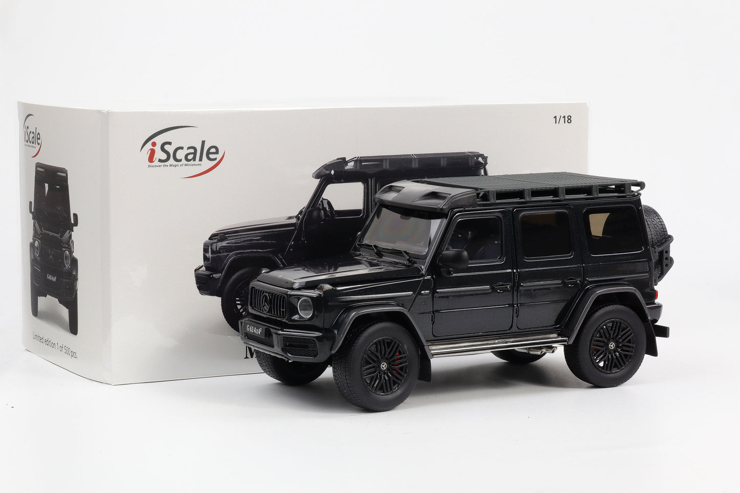 1:18 Mercedes-Benz AMG G63 W463 4x4 2022 magnetitschwarz metallic iScale 500 Stk.