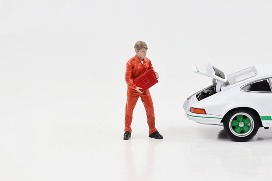 1:24 Figura Race Classic Mechanic Dan Oil Can Orange American Diorama Figures