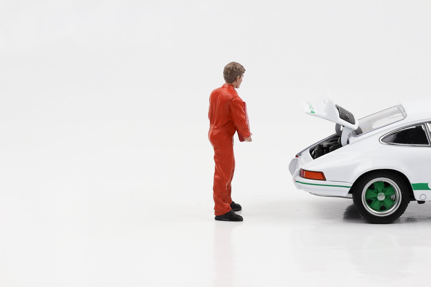 Figura 1:24 Race Classic Mechanic Dan Oil Can Orange American Diorama Figuras