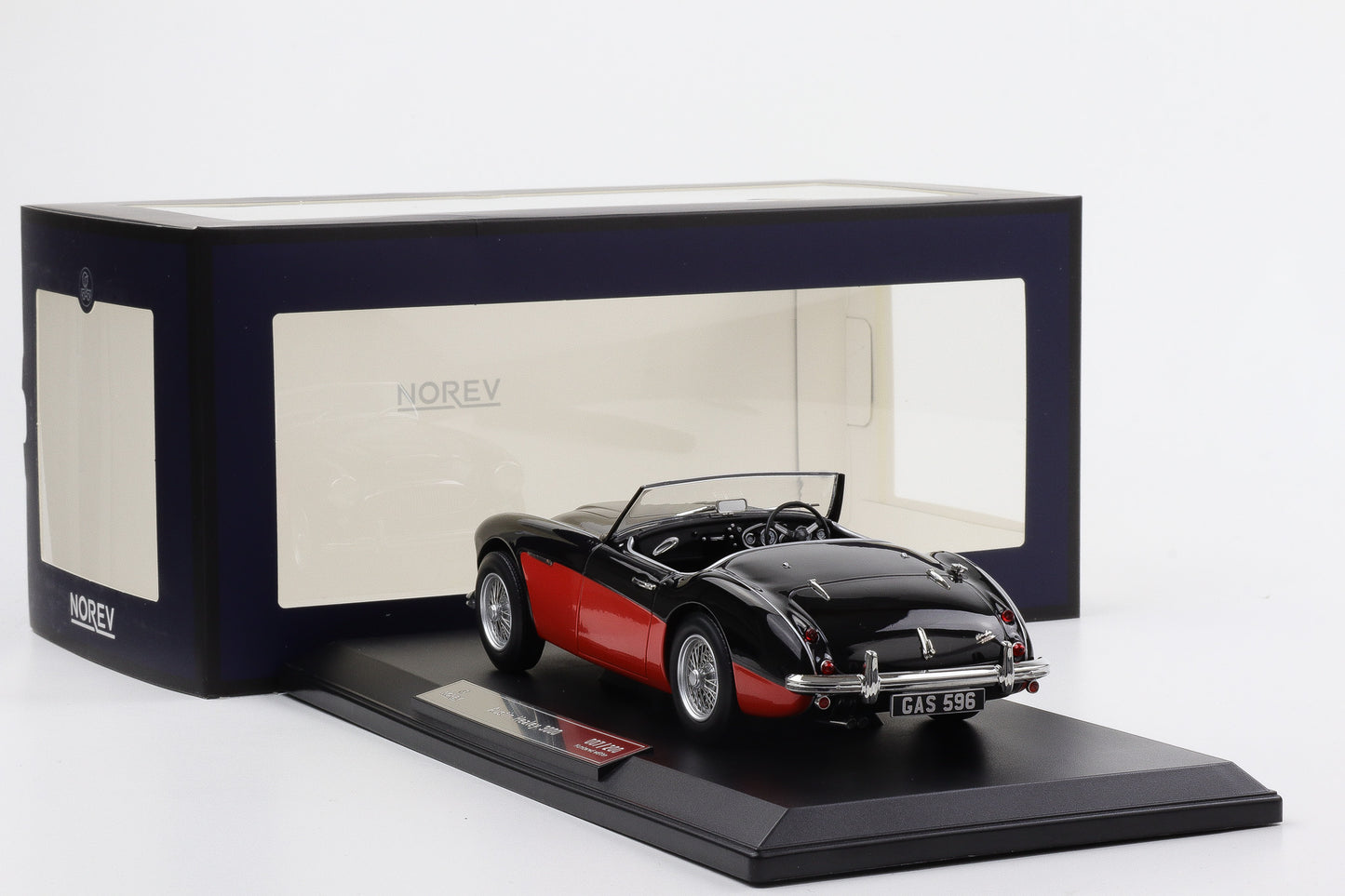1:18 Norev Austin Healey 3000 1961 schwarz-rot Limited Edition 200 Stk. 182601