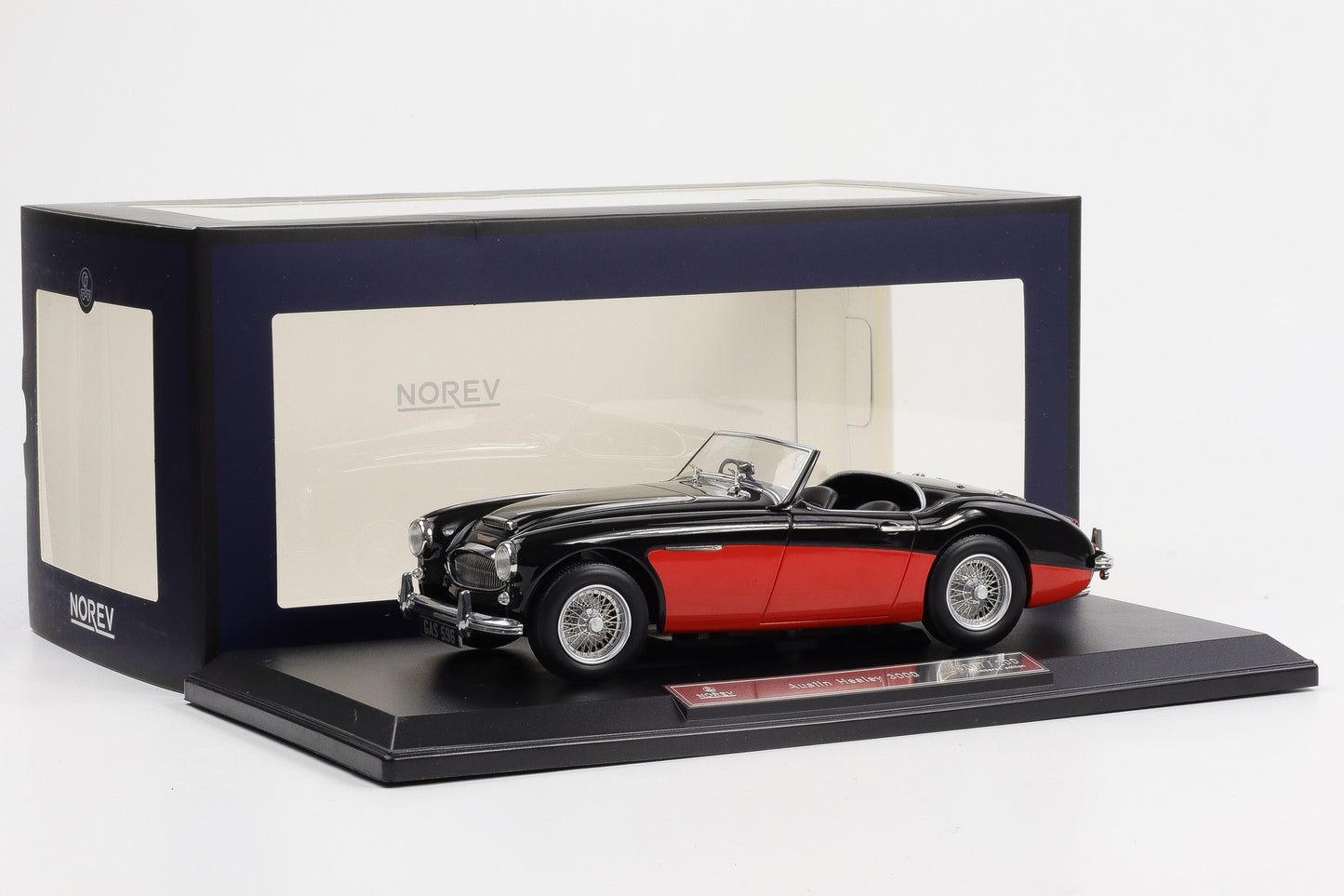 1:18 Norev Austin Healey 3000 1961 schwarz-rot Limited Edition 200 Stk. 182601