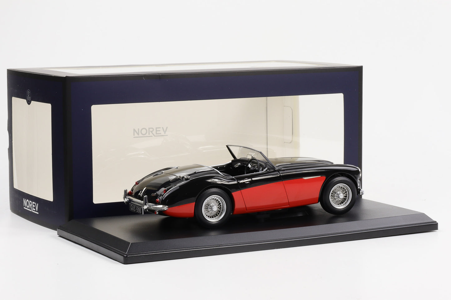 1:18 Norev Austin Healey 3000 1961 schwarz-rot Limited Edition 200 Stk. 182601