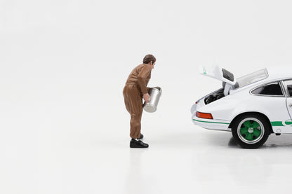 1:24 Meccanico Le Mans Classic anni '50 Figura VI Tanica di olio Marrone Figure di diorama americano