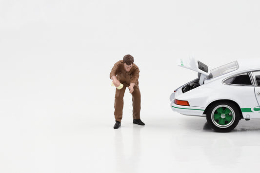 1:24 Mechaniker Le Mans Classic 50er Figur V reinigt braun American Diorama Figuren