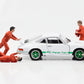 1:24 Figur 24H Le Mans Racing Mechaniker Set 4 Figuren orange American Diorama