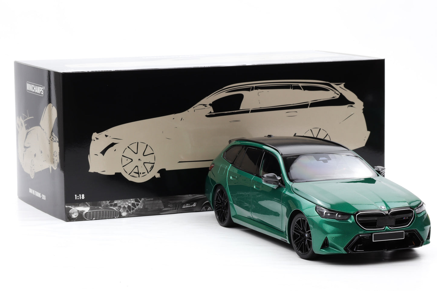 1:18 Minichamps BMW M5 Touring 2024 (G90) 2024 green metallic full opening