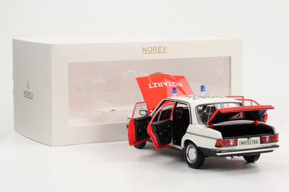 1:18 Norev Mercedes-Benz 200 W123 Limousine Notarzt Ambulance 1984 183834