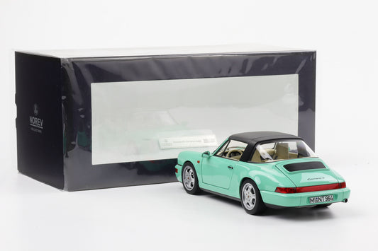 1:18 Porsche 911 964 Carrera 4 Targa Coupe mintgrün 1992 Norev  full opening