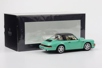 1:18 Porsche 911 964 Carrera 4 Targa Coupe mintgrün 1992 Norev  full opening