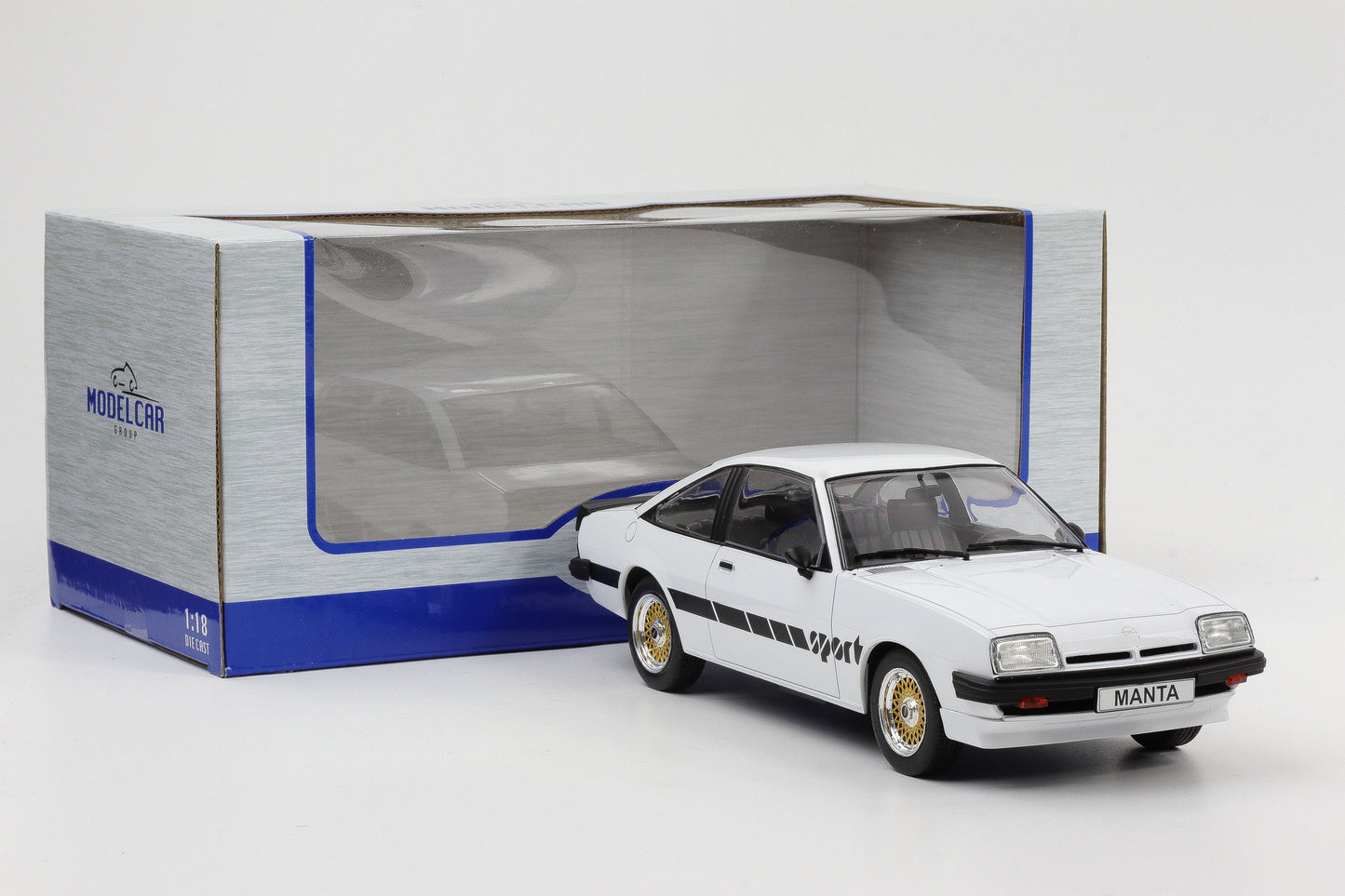 1:18 Opel Manta B Sport 1980 weiß mit Schriftzug 1:18 MCG diecast