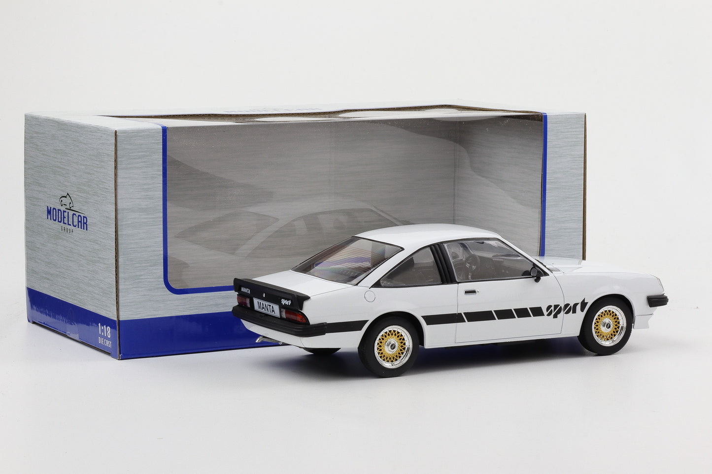 1:18 Opel Manta B Sport 1980 weiß mit Schriftzug 1:18 MCG diecast
