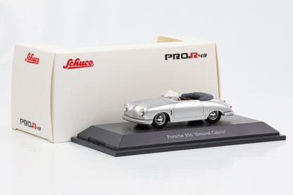 1:43 Porsche 356 Gmünd Cabrio 1948 prata metálica Schuco PRO.R43 resina