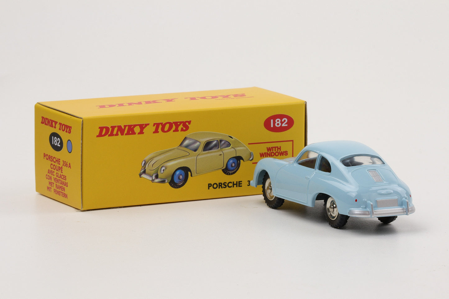 1:43 Dinky Toys Porsche 356A Coupe 1958 blau mit Fenster Norev 182