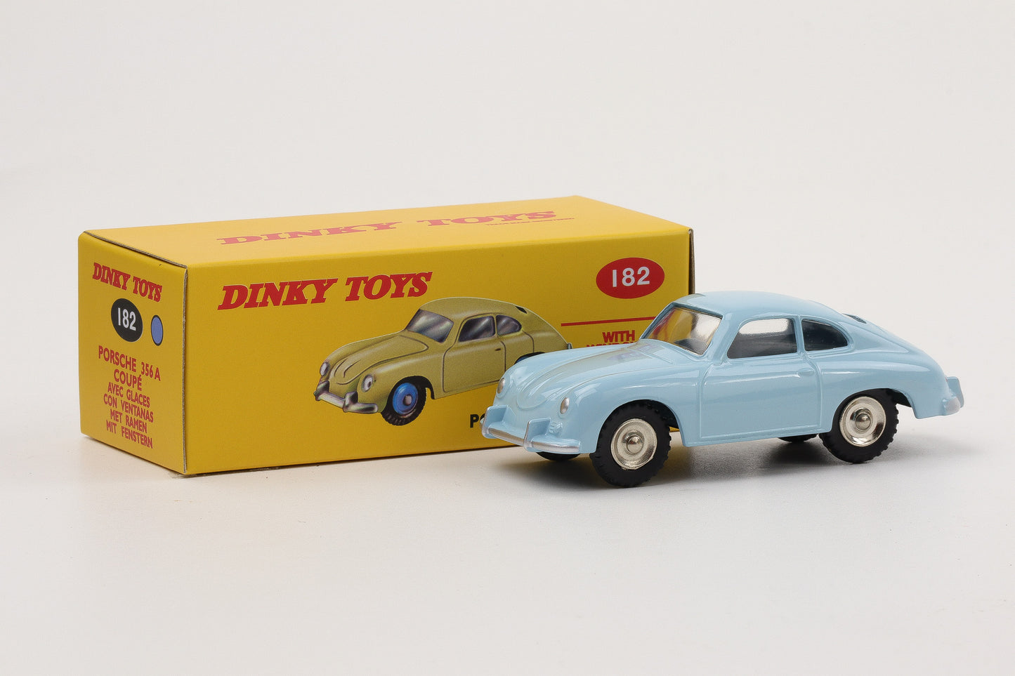 1:43 Dinky Toys Porsche 356A Coupe 1958 blau mit Fenster Norev 182