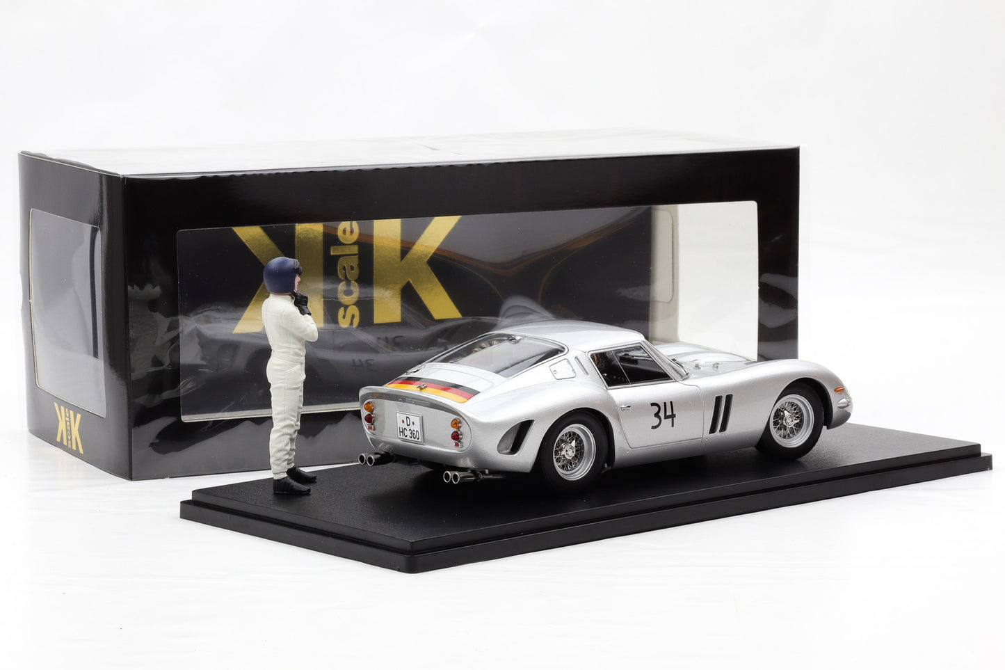 1:18 Ferrari 250 GTO #34 DMV-Avus Berlin 1963 H. Cordes mit Figur KK Scale