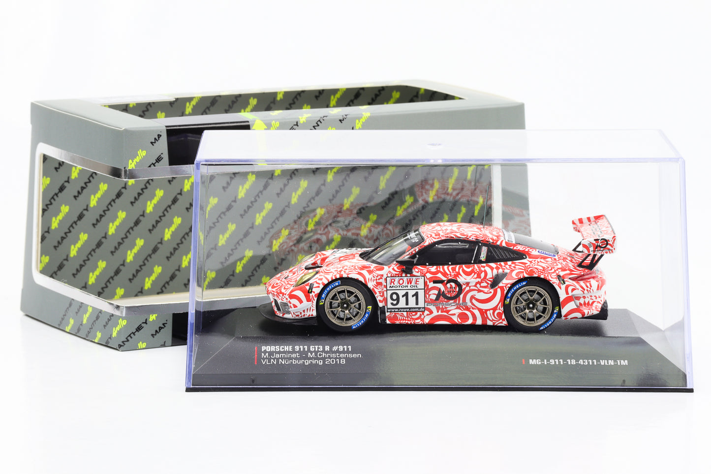 1:43 Porsche 911 GT3 R #911 VLN 9 Nürburgring 2018 Manthey Racing Ixo