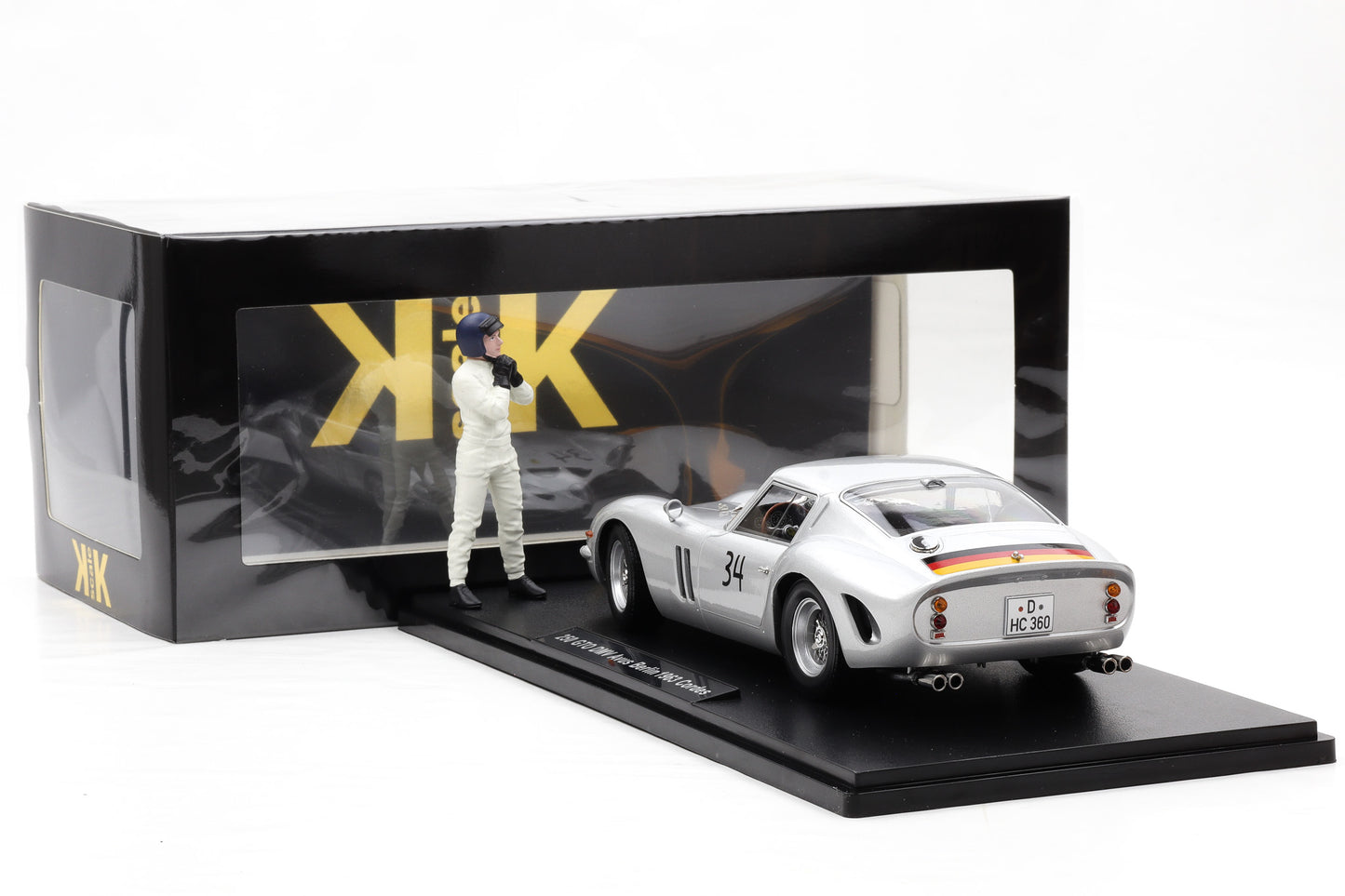 1:18 Ferrari 250 GTO #34 DMV-Avus Berlin 1963 H. Cordes mit Figur KK Scale