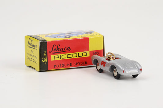 1:90 Schuco Piccolo Porsche Spyder 708 Cabrio PS Präsent Service silber