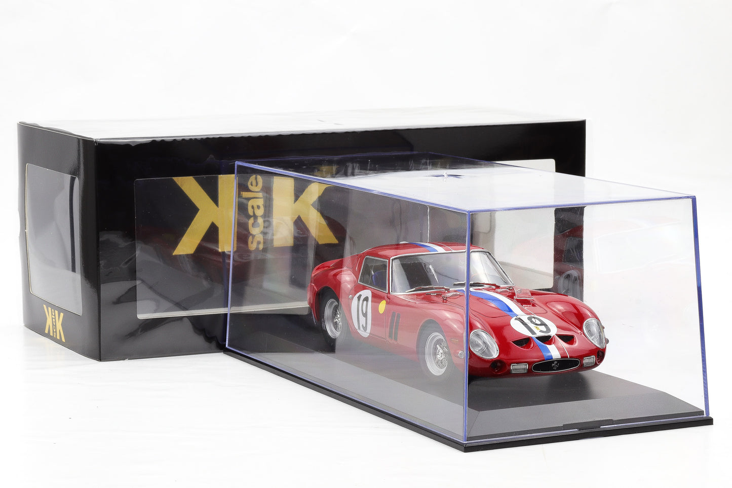 1:18 Ferrari 250 GTO #19 2nd 24h LeMans 1962 Guichet, Noblet KK Scale + Vitrine