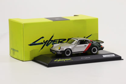 1:43 Minichamps Porsche 930 Turbo 3.0 Cyberpunk 2077 silber-rot-grün Limited Edition
