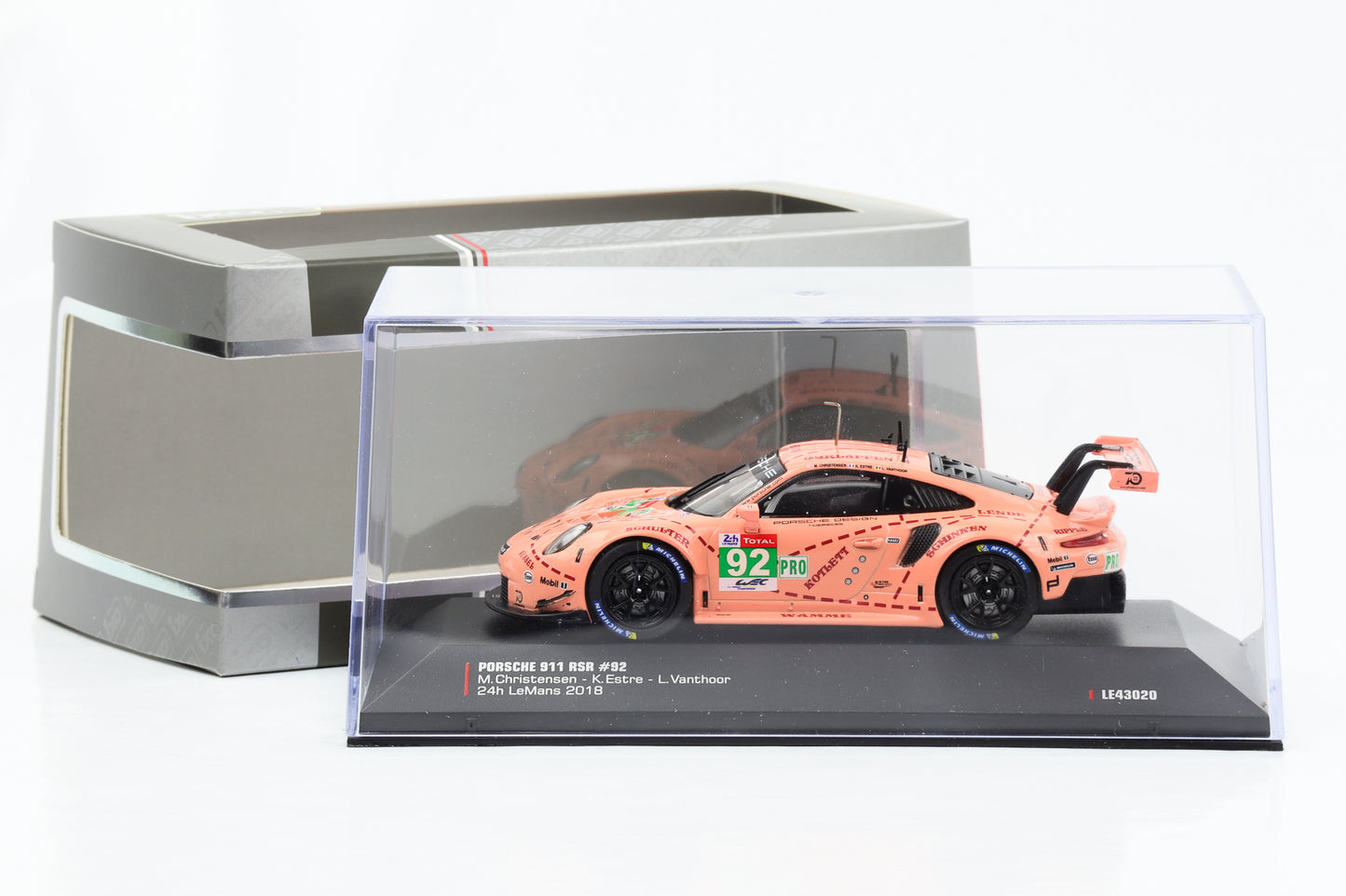 1:43 Porsche 911 991 RSR #92 winner LMGTE class 24h LeMans 2018 Pink Pig IXO