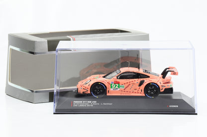 1:43 Porsche 911 991 RSR #92 vincitrice classe LMGTE 24h LeMans 2018 Pink Pig IXO