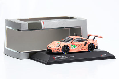 1:43 بورش 911 991 RSR #92 الفائز فئة LMGTE 24h LeMans 2018 Pink Pig IXO