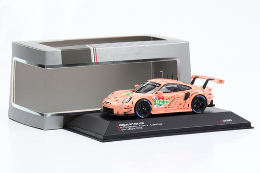 1:43 Porsche 911 991 RSR #92 vainqueur classe LMGTE 24h LeMans 2018 Pink Pig IXO