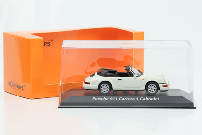 1:43 Porsche 911 964 Carrera 4 Cabriolet branco Maxichamps Minichamps