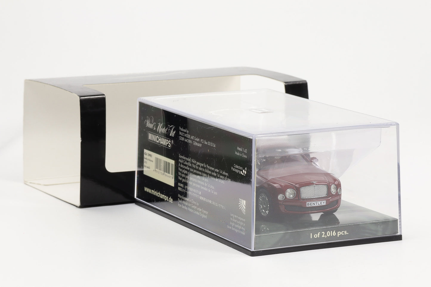 1:43 Minichamps Bentley Mulsanne 2010 red metallic - geringe Lackmängel