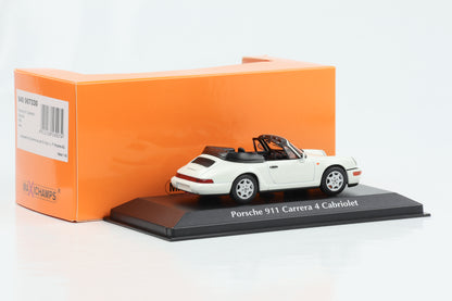 1:43 Porsche 911 964 Carrera 4 Cabriolet branco Maxichamps Minichamps