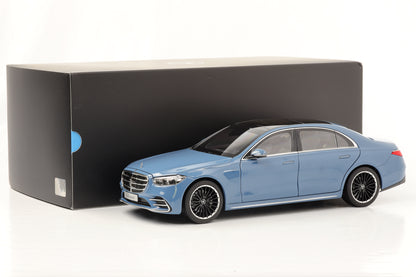 Rivenditore Norev Mercedes-Benz Classe S W223 2021 blu vintage in scala 1:18