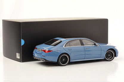 Rivenditore Norev Mercedes-Benz Classe S W223 2021 blu vintage in scala 1:18