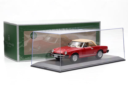 1:18 Fiat 124 Pininfarina Spidereuropa 1982 rosso vivo + Vitrine Touring Modelcars