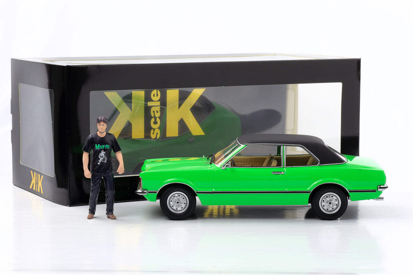 1:18 Ford Taunus GXL 1971 Filmauto BangBoomBang Figur Keek KK-Scale