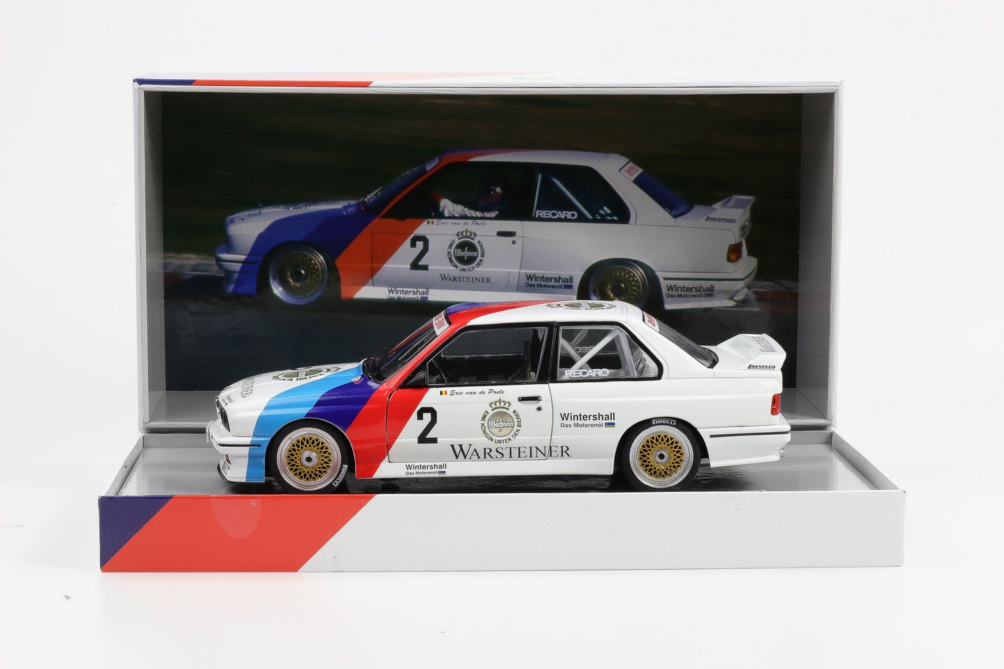 1:18 WERK83 BMW M3 E30 #2 DTM 1987 Eric van de Poele Warsteiner Collectors box