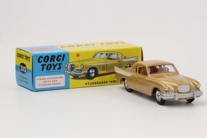 1:49 Corgi Toys Studebaker Golden Hawk metallicgold Nr. 211S Repro