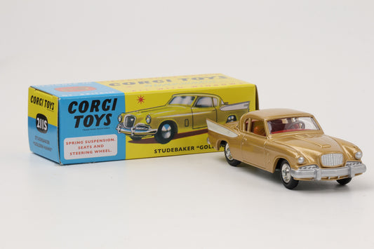 1:49 Corgi Toys Studebaker Golden Hawk metallicgold Nr. 211S Repro