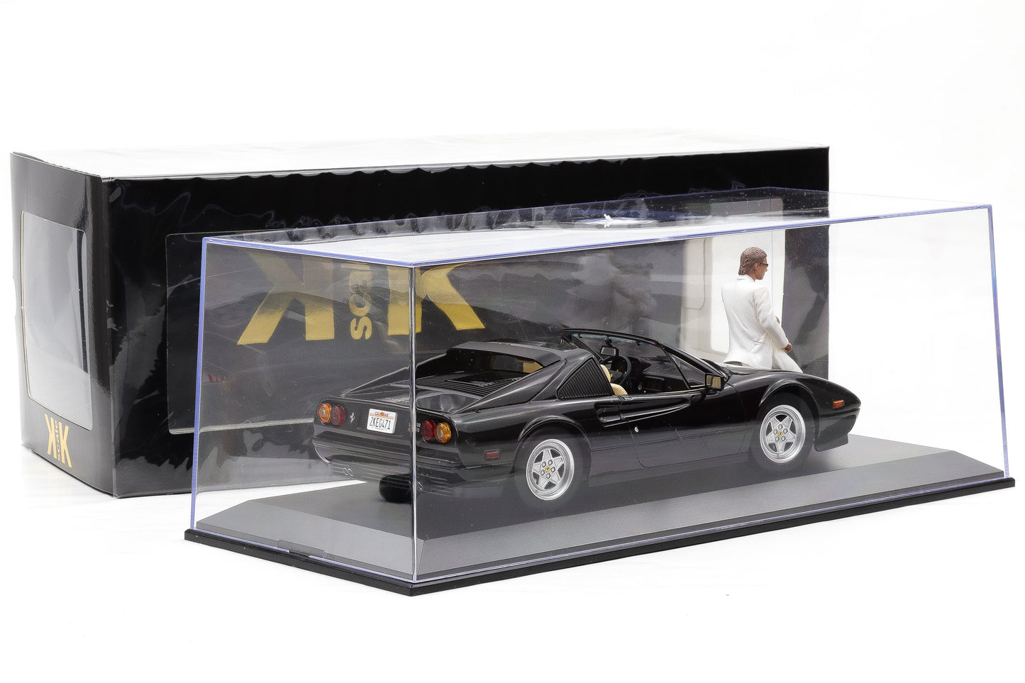 1:18 Ferrari 328 GTS 1985 Movie TV Series Miami Vice + Figur Sonny + Vitrine KK