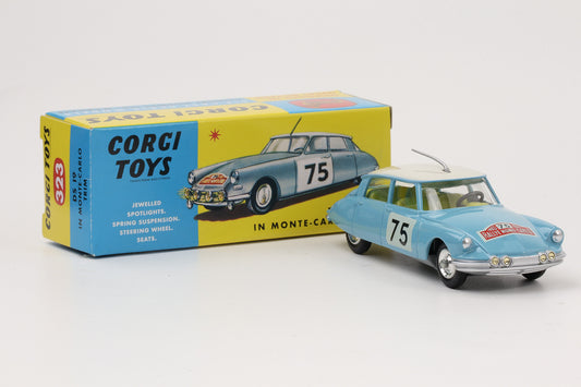 1:47 Corgi Toys Citroën DS Monte-Carlo-Version hellblau Nr. 323 Repro
