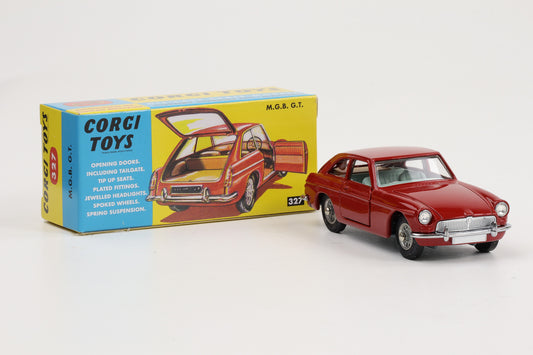 1:45 Corgi Toys MG Type B GT rot + Zubehör  Nr. 327 Repro