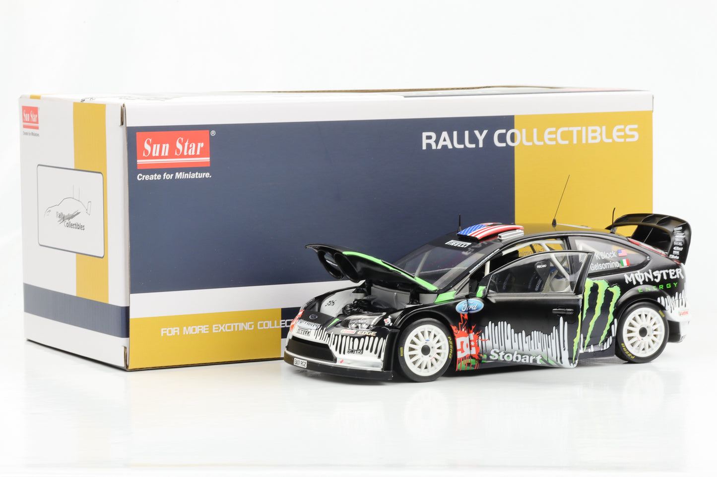 1:18 فورد فوكس RS WRC07 كين بلوك راليداي كاسل كومب حلبة صن ستار