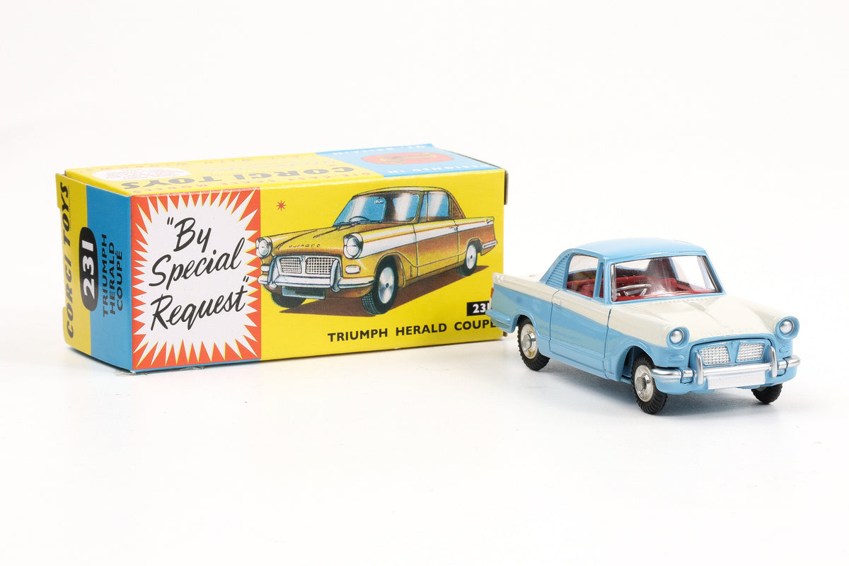 Corgi Model Club Toys Triumph Herald Coupe weiß-hellblau  Nr. 231 Repro